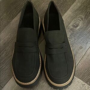 Black Loafers with Tan Sole